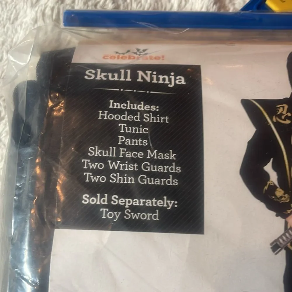 NEW skull ninja costume size large 10/12